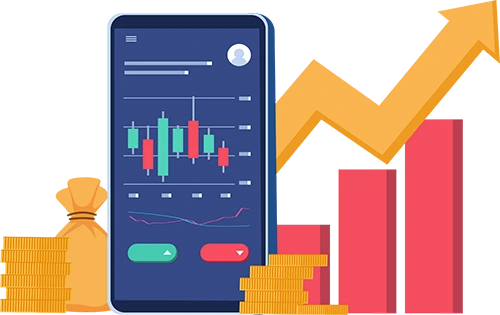 Financial Growth and Investment Solutions at Sonawala Global Equities Smartphone displaying stock market trading charts and investment growth with rising arrow